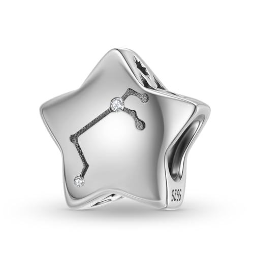 ZUOHUI Charm-Perlen für Damen aus S925er Sterlingsilber mit 12 Sternbildern, kompatibel mit Armbändern und Halsketten von Pandora, Biagi, Troll und Chamilia(PC1750-1 (Aries)) von ZUOHUI