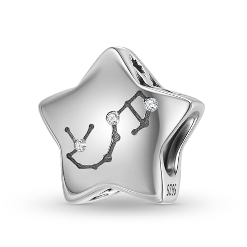 ZUOHUI Charm-Perlen für Damen aus S925er Sterlingsilber mit 12 Sternbildern, kompatibel mit Armbändern und Halsketten von Pandora, Biagi, Troll und Chamilia(PC1750-7 (Libra)) von ZUOHUI