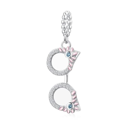 ZUOHUI DIY-Brillen-Charm aus 925er Sterlingsilber mit Zirkonia for Damen – Einzigartiges Schmuckzubehör for Armbänder und Halsketten | Trendiges Geschenk for Geburtstage, Schulabschluss und Muttertag von ZUOHUI