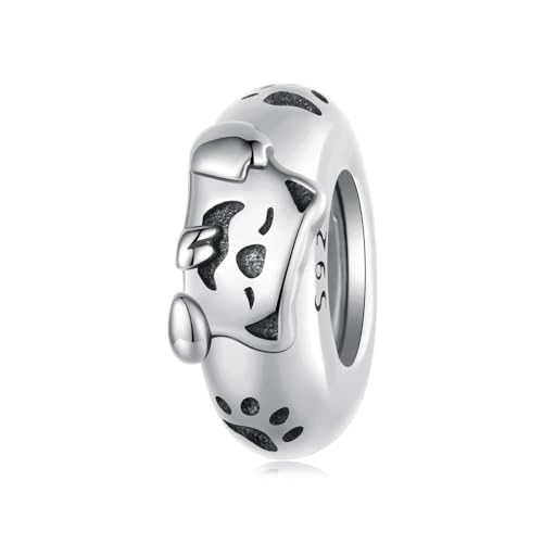 ZUOHUI Damen-Charm-Perlen aus 925er Sterlingsilber mit verspieltem Welpenmotiv, Silikon, kompatibel mit Armbändern und Halsketten von Pandora, Biagi, Troll und Chamilia ZUOHUI Damen-Charm-Perlen aus 925er Sterlingsilber mit verspieltem Welpenmotiv, Silikon, kompatibel mit Armbändern und Halsketten von Pandora, Biagi, Troll und Chamilia von ZUOHUI
