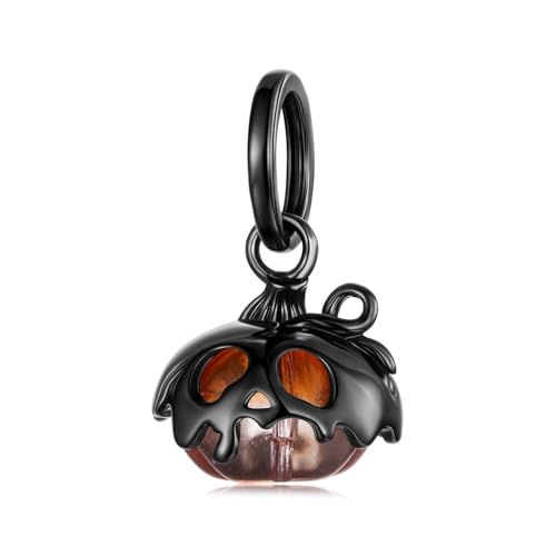 ZUOHUI Damen-Charm-Perlen aus S925 Sterlingsilber mit Totenkopf-Kürbis-Motiv, kompatibel mit Armbändern und Halsketten von Pandora, Biagi, Troll und Chamilia, Anhänger, DIY-Schmuckherstellung von ZUOHUI