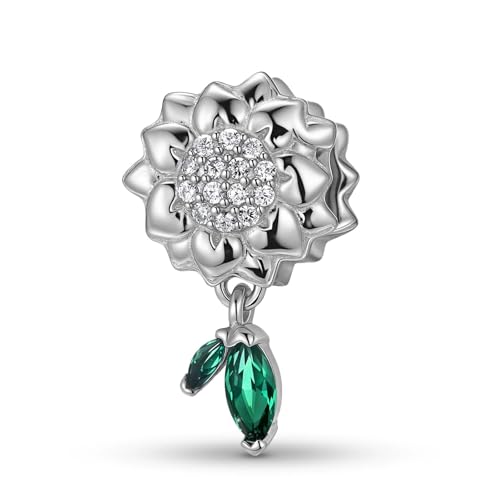 ZUOHUI Damen-Charm-Perlen aus S925er Sterlingsilber mit weißer Sonnenblume im Retro-Stil, kompatibel mit Armbändern und Halsketten von Pandora, Biagi, Troll und Chamilia ZUOHUI Damen-Charm-Perlen aus S925er Sterlingsilber mit weißer Sonnenblume im Retro-Stil, kompatibel mit Armbändern und Halsketten von Pandora, Biagi, Troll und Chamilia von ZUOHUI