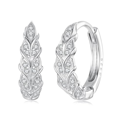 ZUOHUI Damen-Creolen aus 925er Sterlingsilber mit Herbst-Zirkon-Inlay und glänzenden Weizenähren for empfindliche Haut, mit Box ZUOHUI Damen-Creolen aus 925er Sterlingsilber mit Herbst-Zirkon-Inlay und glänzenden Weizenähren for empfindliche Haut, mit Box von ZUOHUI