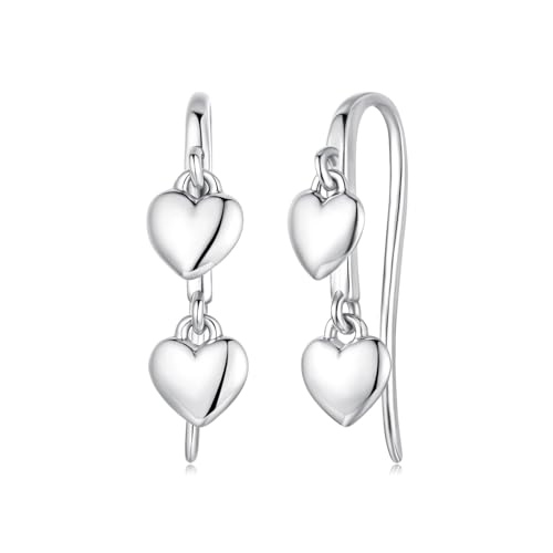 ZUOHUI Damen-Ohrhänger aus S925er Sterlingsilber mit Herzquaste – hypoallergene, galvanisierte Oberfläche, leicht (1,5 g) for den Alltag und Partys von ZUOHUI
