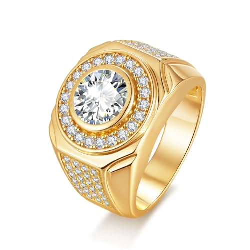 ZUOHUI Doppelt gestapelter Moissanit-Ring aus 925er Sterlingsilber – rhodinierte und 18 Karat vergoldete, überlappende Bänder | Geometrischer Ehering und stapelbarer Ring for Damen (Jahrestag, Verlobu von ZUOHUI