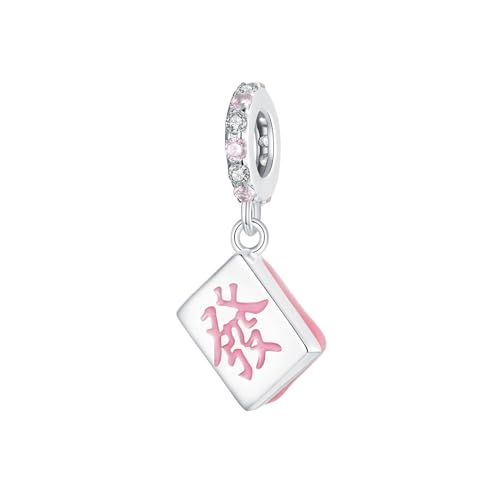 ZUOHUI Glücks-Mahjong-Charms aus 925er-Sterlingsilber im Guochao-Stil for die Armbandherstellung, passend for Pandora-Armband-Halsketten for Damen-Geburtstagsgeschenke, Original SCC2718 von ZUOHUI