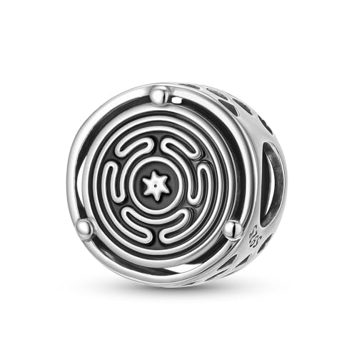 ZUOHUI Hekates Rad-Charm aus Sterlingsilber – Symbolanhänger aus 925er Silber for selbstgemachte Armbänder, Halsketten und Schlüsselanhänger | Geschenk for Frauen (Mutter, Schwester, Tochter) | Kompat von ZUOHUI