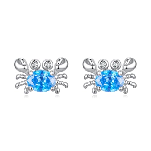 ZUOHUI Krabben-Ohrstecker aus S925-Sterlingsilber mit blauem Zirkonia – hypoallergener kleiner Tierschmuck, süße Alltagskleidung und Geschenk for Frauen ZUOHUI Krabben-Ohrstecker aus S925-Sterlingsilber mit blauem Zirkonia – hypoallergener kleiner Tierschmuck, süße Alltagskleidung und Geschenk for Frauen von ZUOHUI