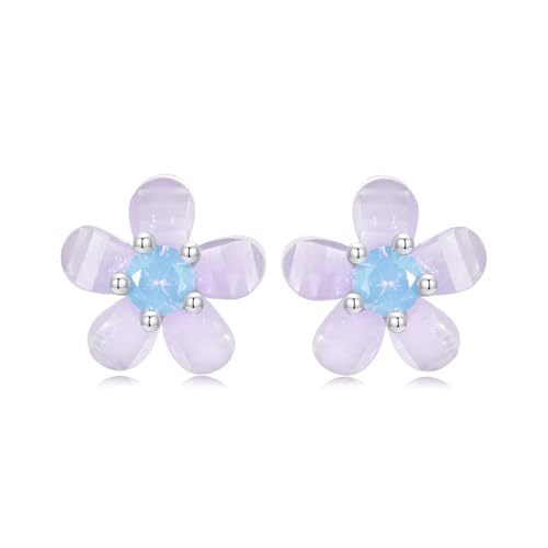 ZUOHUI Ohrstecker im Mini-Blumendesign aus S925 Sterlingsilber – hypoallergene Emaille, zierliche Blumen for Damen, for den Alltag und als Geschenk(SCE1733) von ZUOHUI
