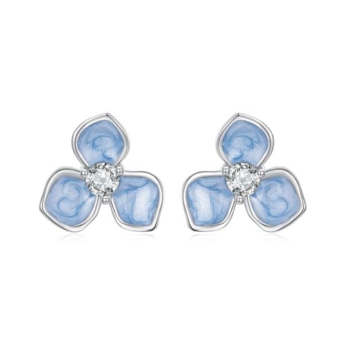 ZUOHUI Ohrstecker im Mini-Blumendesign aus S925 Sterlingsilber – hypoallergene Emaille, zierliche Blumen for Damen, for den Alltag und als Geschenk(SCE1824) von ZUOHUI