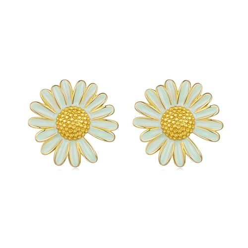 ZUOHUI Ohrstecker im Mini-Blumendesign aus S925 Sterlingsilber – hypoallergene Emaille, zierliche Blumen for Damen, for den Alltag und als Geschenk(SCE1864) von ZUOHUI