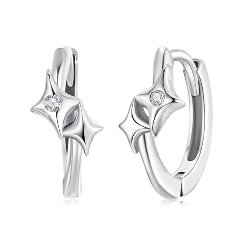ZUOHUI Ohrstecker in Sternform aus S925er Sterlingsilber – hypoallergenes, verträumtes Design, 1,0 g/1,6 g leichte Creolen for Damen, for täglichen Tragen und als Geschenk(BSE1210) von ZUOHUI