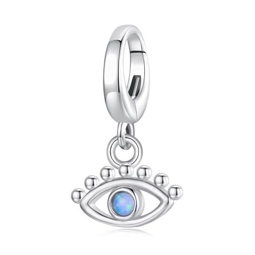 ZUOHUI S925 Sterling Silber Böser Blick-Anhänger mit Karabinerverschluss – DIY Schmuckherstellung, Geschenk for Frauen, Schwester, Mutter – Verstellbar for Armbänder, Halsketten und Schlüsselanhänger von ZUOHUI