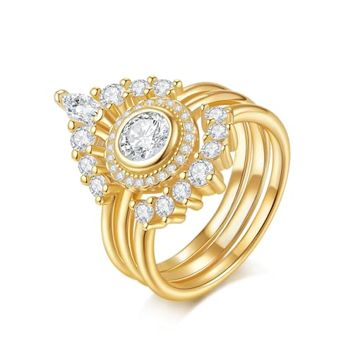 ZUOHUI Star Overlap Vow Ring – Unisex-Blumenring aus S925er Sterlingsilber mit 0,2 Karat Marquise-Moissanit for Damen und Herren, geeignet fürs Büro, for Stapeln und for besondere Anlässe wie Jubiläen von ZUOHUI