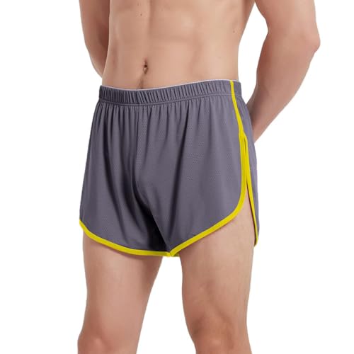 Running-Shorts für Herren Mesh Shorts mit Großen Split Sides Unterwäsche Boxershorts Fishnet Sheer Badehose Laufshorts Athletic von ZUOLAIYIN