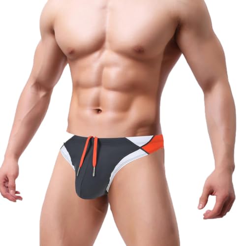 ZUOLAIYIN Badehose Herren Eng Kurz Badeshorts mit Tunnelzug Schwimmhose Badeslip Schwimmwear Männer Bikini Slip von ZUOLAIYIN