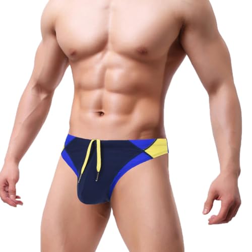 ZUOLAIYIN Badehose Herren Eng Kurz Badeshorts mit Tunnelzug Schwimmhose Badeslip Schwimmwear Männer Bikini Slip von ZUOLAIYIN