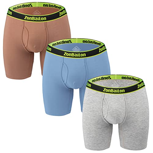ZUOLAIYIN Bambus Boxershorts für Herren mit Beutel Atmungsaktiv Dehnbar Weich Unterwäsche Shorts Lange Beinhose von ZUOLAIYIN