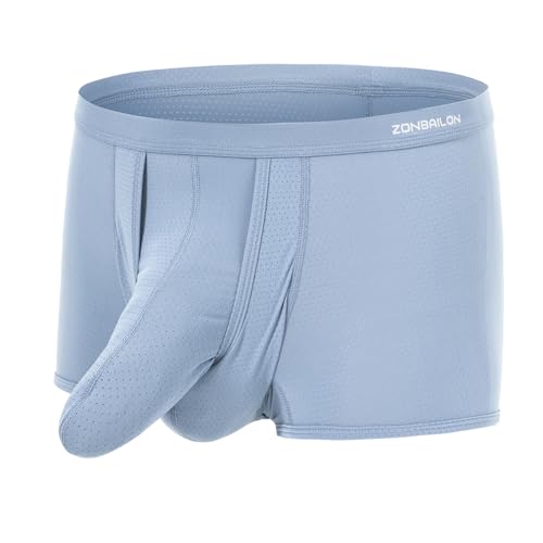 ZUOLAIYIN Boxershorts Unterhosen Männer Herren Modal mit Eingriff Separat Beutel Microfaser Funktion Doppeltaschen Unterwäsche von ZUOLAIYIN