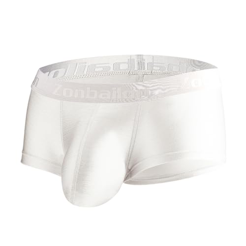 ZUOLAIYIN Eisseide Unterwäsche Herren Boxershorts Großen Beutel Retroshorts Ausbuchtung Verbesserung Unterwäsche von ZUOLAIYIN