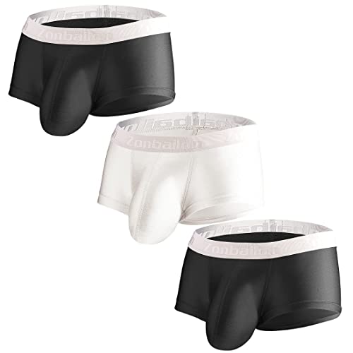 ZUOLAIYIN Herren Boxershorts Ausbuchtung Verbesserung Unterwäsche Groß Ausbuchtung Beutel Unterwäsche Männer Steigend Ausbuchtung Boxers Shorts Retroshorts Eisseide Nahtlos von ZUOLAIYIN