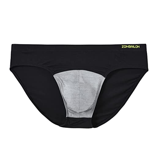 ZUOLAIYIN Herren Slips Bambus Herren-Slips mit Ausbuchtung Beutel Sexy Unterwäsche Mann Unterhosen Slip Männer Spandex Elasthan Schwarz von ZUOLAIYIN