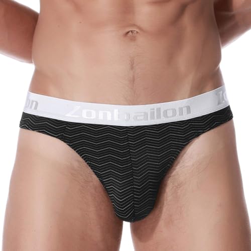 ZUOLAIYIN Herren-Strings Männer String Tanga Herren Thong Slips Großer Beutel Ausbuchtung Unterhosen Sexy Unterwäsche für Mann Weiß Schwarz Neu 3XL von ZUOLAIYIN