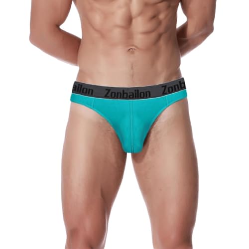 ZUOLAIYIN Herren-Strings String Tanga Herren Großer Beutel Sexy Unterwäsche für Mann Bambus Männer String Tangas Slip Elasthan Stretch Spandex Grün XXL von ZUOLAIYIN