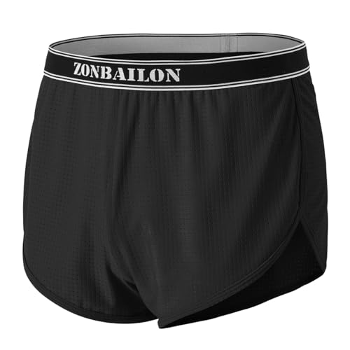 ZUOLAIYIN Running-Shorts für Herren Mesh Shorts mit Großen Split Sides Unterwäsche Boxershorts Fishnet Sheer Badehose Laufshorts Athletic von ZUOLAIYIN