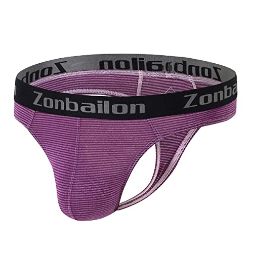 ZUOLAIYIN String Tanga Herren Slips Großer Beutel Herren-Strings Sexy Ausbuchtung Unterwäsche für Mann Männer Strings Polyamide Elasthan Nylon Stretch Lila XXL von ZUOLAIYIN