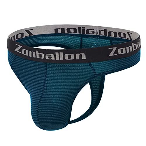 ZUOLAIYIN String Tanga Herren Slips Großer Beutel Herren-Strings Sexy Ausbuchtung Unterwäsche für Mann Männer Strings Polyamide Elasthan Nylon Stretch Loch Blau XXL von ZUOLAIYIN