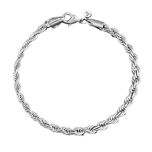 Schmuck Damen Armbänder Sterling Silber 925 Handkette Liebesarmband Stilvoll Fußkettchen Armband Verstellbares Freundschaftsarmbänder Frauen Für 3mm von ZUOLUO