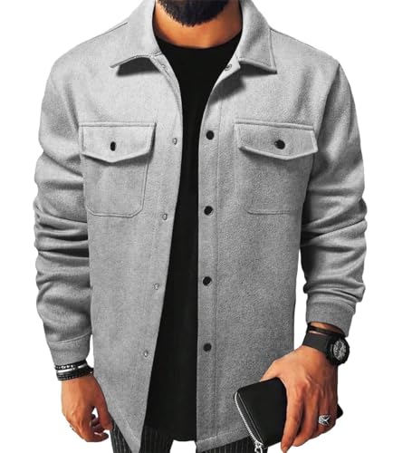 ZUOYIMEI Jacke Herren Leichte Komfortabel Übergangsjacke Herren Mode Trend Langarm Jacke Herren Outdoorjacke Herren Casual Jacke Herren A-Light Grey M von ZUOYIMEI