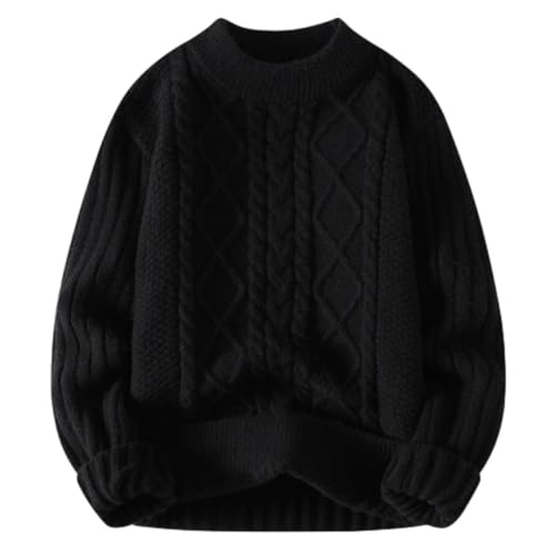 ZUOYIMEI Sweater Herren Atmungsaktiv Weich Komfortabel Langarm Pullover Casual Warm Mode Strickwaren Temperament Trend Urban Knitsweater I-Black M von ZUOYIMEI