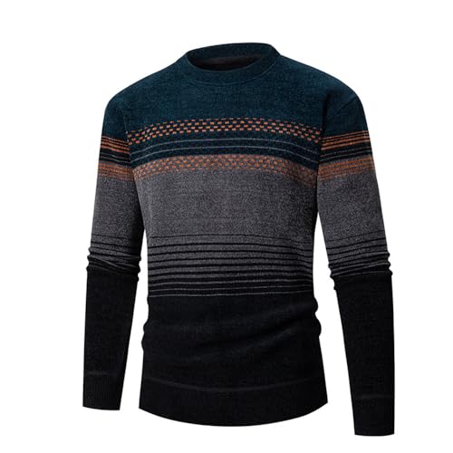 ZUOYIMEI Sweater Herren Warm All-Match Verdicken Komfortabel Langarm Pullover Herren Casual Langarm Sweater Herren Einfarbig Reißverschlussleiste Knit Sweater Herren F-Navy XL von ZUOYIMEI