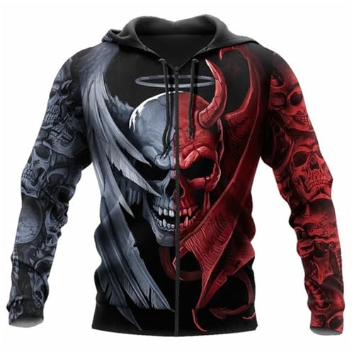 ZUOYIMEI Sweatshirt Herren 3D Digitales Drucken Mode Kapuzenpullover Herren Jugend Persönlichkeit Trend Hoodies Herren Kängurutasche Casual Langärmeliges Sweatshirt Herren AB-04 6XL von ZUOYIMEI