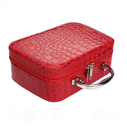 ZUOZUIYQ Frauen Kosmetikerinnen Make-up-Etui Kosmetiktasche Reise-Organizer Beauty-Box Kosmetik Schmuck Toolbox 2020 (Farbe: Rot) von ZUOZUIYQ