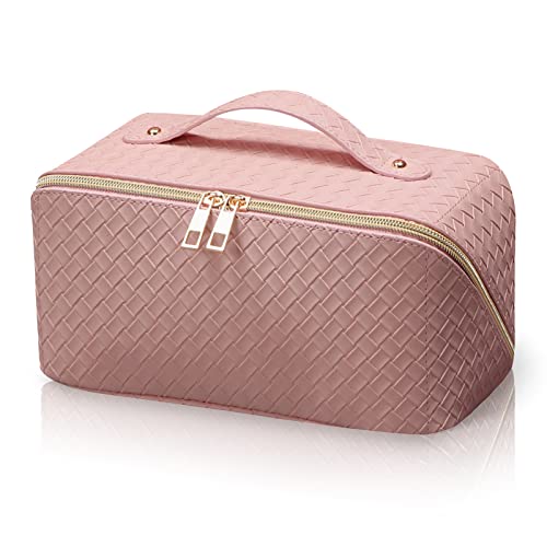 ZUOZUIYQ Reise-Make-up-Tasche mit großer Kapazität und Fächern für Frauen Mädchen (Rosa) von ZUOZUIYQ