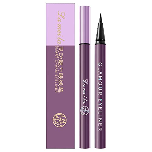 2 ml wasserfester flüssiger Eyeliner – 1/2 Stück ultrafeiner flüssiger Eyeliner, Eyeliner-Stift mit feiner Spitze, schwarzer schlanker Eyeliner, langanhaltendes Augen-Make-up, schnell trocknender von ZUREGO