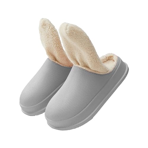 Hausschuhe aus Memory-Schaum - Warme Plüsch-Slip-On-Schuhe - Bequeme Hausschuhe aus Memory-Schaum, warme Plüsch-Schlafzimmerschuhe für den Winter von ZUREGO