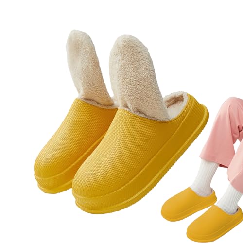 Hausschuhe für Damen - Warme Plüsch-Slip-On-Clog-Hausschuhe für drinnen und draußen - Indoor Outdoor Clog Flauschige Winter-Hausschuhe für Männer und Frauen von ZUREGO