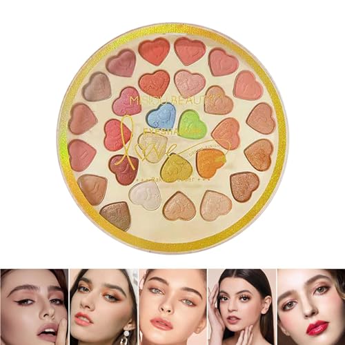 Lidschatten-Palette, Lidschattenpalette für braune Augen, Lidschatten-Palette mit 28 Farben, langlebiger -Schimmer-Lidschatten, Glitzer-Lidschatten, hochpigmentierte Augen-Make-up-Palette Zurego von ZUREGO