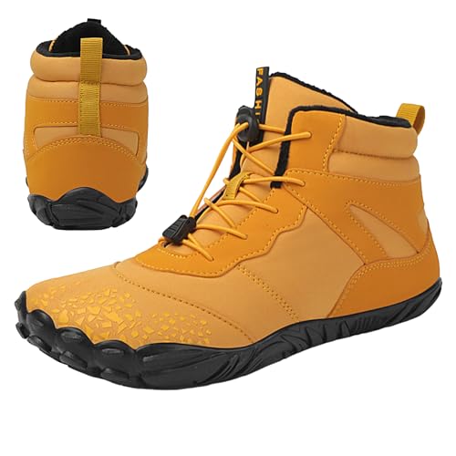 ZUREGO Barfuß-Wanderschuhe - Barfußschuhe für Herren - Wasserdichte, schnell trocknende Barfußschuhe für Herren und Damen, breiter Zehenbereich, Winter-Trainer, minimalistische Stiefel it von ZUREGO