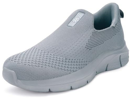 ZUSERIS Damen Herren Sneaker Slip Ins Turnschuhe Sportschuhe Outdoor Freizeit Fitness Schuhe Ohne Schnürsenkel Einlegesohlen Fußgewölbe Leichte Bequeme Grau 39 von ZUSERIS