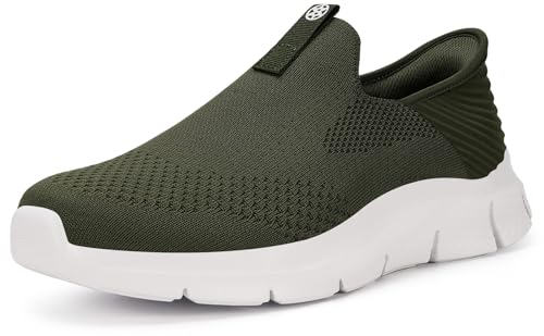 ZUSERIS Turnschuhe Damen Herren Knit Sneaker Sportschuhe Casual Schlupfschuhe Laufen Freizeit Fitness Schuhe Einlegesohlen Fußgewölbe Leichter Bequemer Grün 39 von ZUSERIS