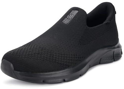 ZUSERIS Turnschuhe Herren Sneaker Sportschuhe Slip Ins Freizeit Casual Lauf Walking Schuhe Bequeme Einlegesohlen Fußgewölbe Schwarz 45 von ZUSERIS