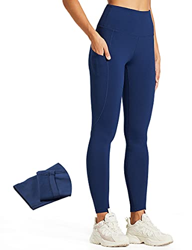 ZUTY Thermo Leggings Damen Gefüttert Leggings Winter High Waist Blickdicht Strumpfhose Mit Fleece Warm Navy blau M von ZUTY