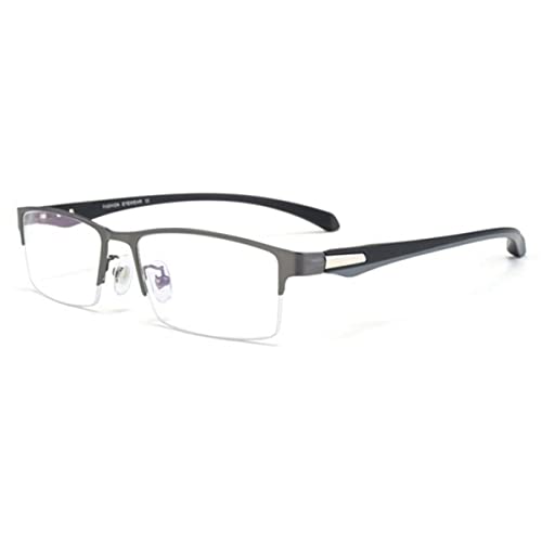 ZUVGEES Halbrahmen Metall TR90 Blaulichtfilter Lesebrille für Herren und Damen Lightweight Anti-blaue Computerbrille(Grau, 1.50) von ZUVGEES