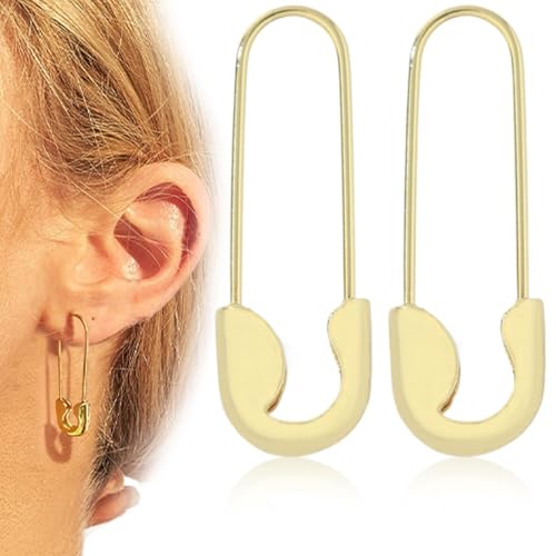 ZUWIJEQ 2 Stück Creolen Set Hypoallergen Klein Damen Schmuck Kleine Pin-Ohrringe für Damen Herren Chirurgenstahl Knorpel Huggie Snug Lobe Nase Lippen Piercing, Gold von ZUWIJEQ
