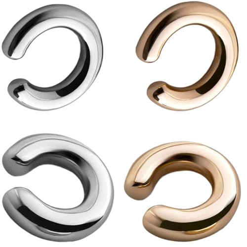 ZUWIJEQ 4 Stück Ear Cuff Set für Damen, Ohrringe Creolen, Ohrmanschette Ohrringe Fake Ohrringe Fakepircings Ohr Earcuffs Clip Ohrringe Non Piercing Fake Helix Knorpel Wrap Cuff Ohrringe Damen von ZUWIJEQ